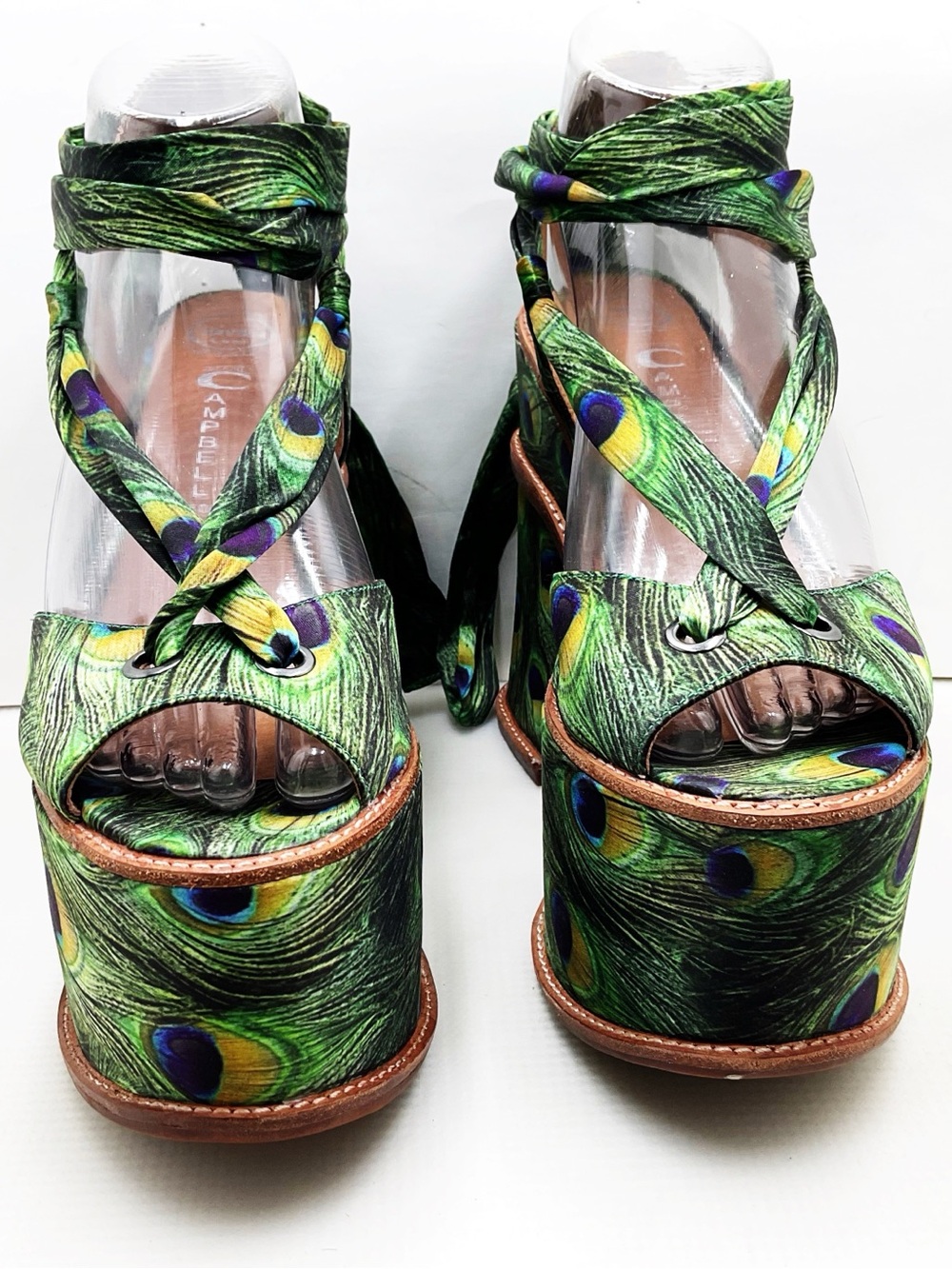 {Jeffrey Campbell} Landers Peacock Strappy Platform Heels - Picture 6 of 16